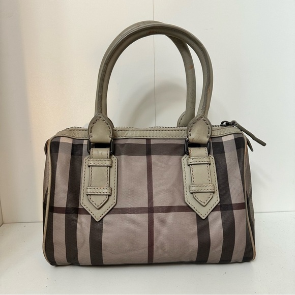 Authentic Burberry Beige and Brown Checkered Bag - Picture 1 of 13
